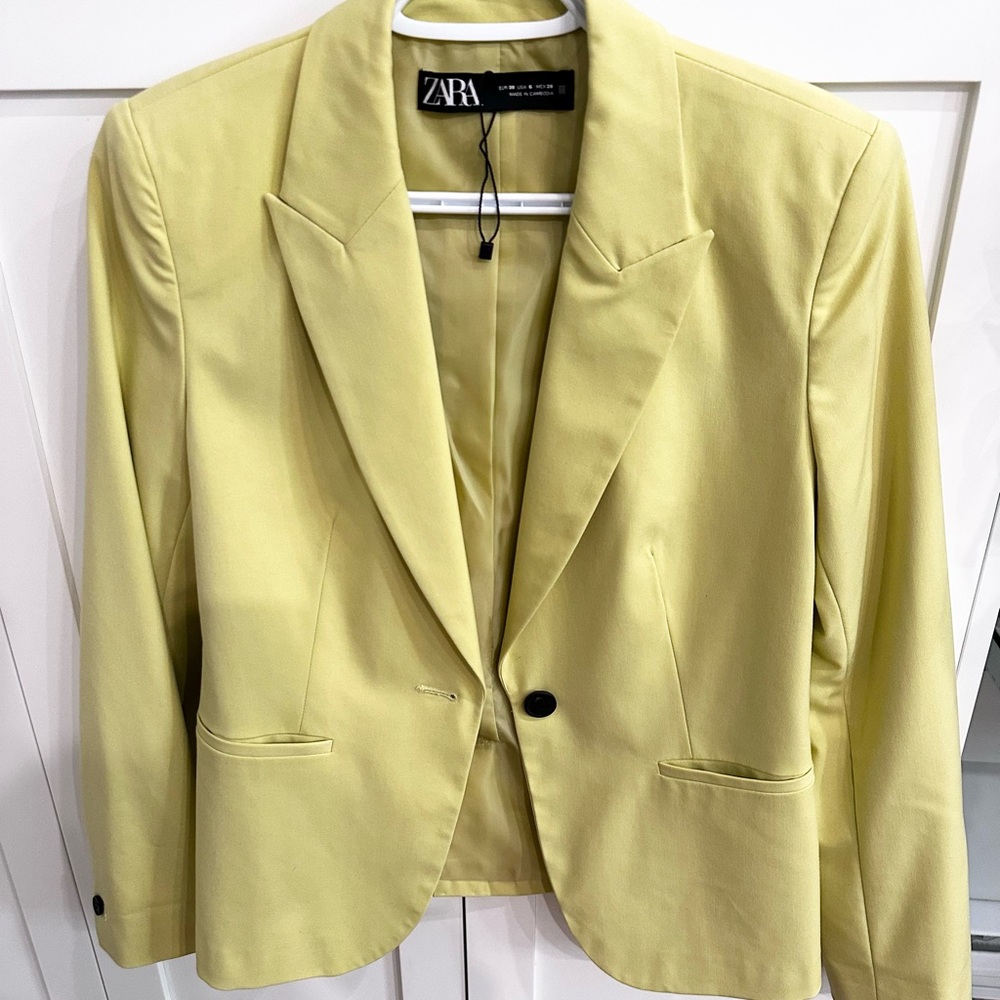 Zara Women's Yellow Blazer size 6